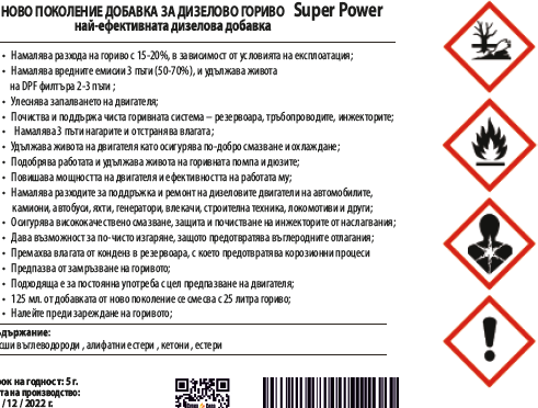 ДИЗЕЛ СУПЕР СИЛА 0,250л. за 50л. гориво