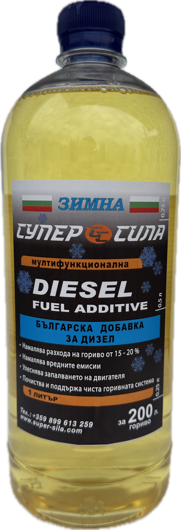 ЗИМНА ДОБАВКА ДИЗЕЛ СУПЕР СИЛА  1 л. за 200 л. гориво